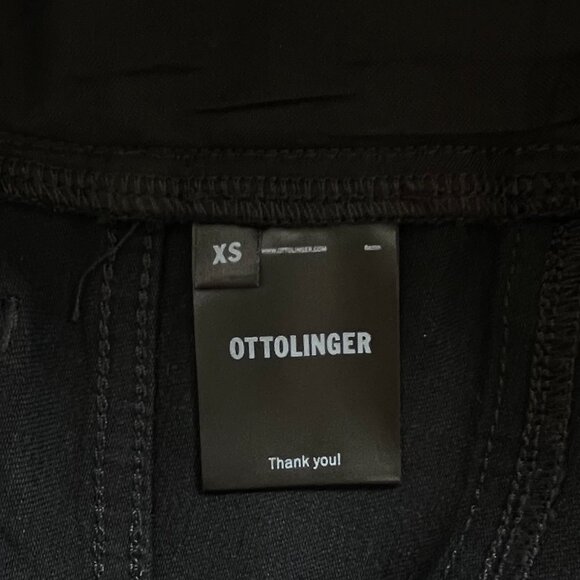 Ottolinger Black Denim Acid  Wash 'Trompe L'œil' Cargo Mini skirt Womens Y2k - Picture 8 of 10